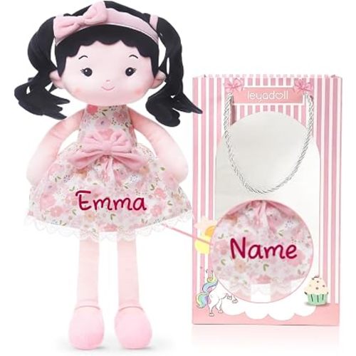 LeyaDoll Personalized Soft Baby Doll 16'',Rag Doll for 1 Year Old Girl Gift