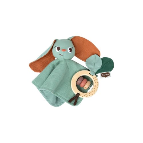 Soft Bunny Lovey & Wooden Rattle Set