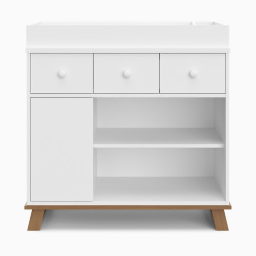 Storkcraft Modern Nursery Changing Table Dresser - White/Vintage Driftwood