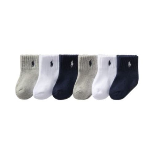 Baby Boys Polo Baby Sport Quarter Socks, 6 Pack