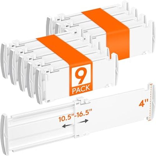 Lifewit 9 Pack 4" High Drawer Dividers, Adjustable Drawer Organizer Clothes