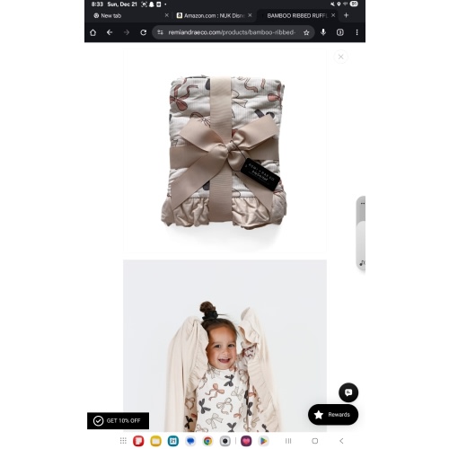 BAMBOO RIBBED RUFFLE BLANKET - BOWS – REMI + RAE CO.