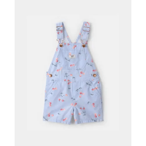 Toddler Girl Cherry Canvas Shortall - Blue - OshKosh B'gosh | Carter's