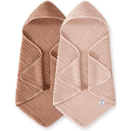 lulumoon Muslin Baby Hooded Towels: 6-Layer Cotton Bath Towels for Newborns