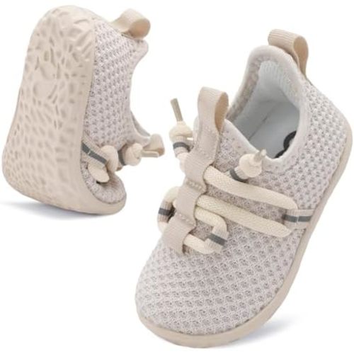 Besroad Baby Boys Girls First Walking Shoes Infant Crib Shoes Breathable Slip On Sneaker Lightweight Barefoot Shoe for Babies