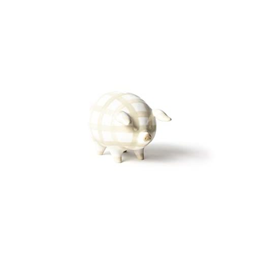 Coton Colors Gingham Piggy Bank - Ecru