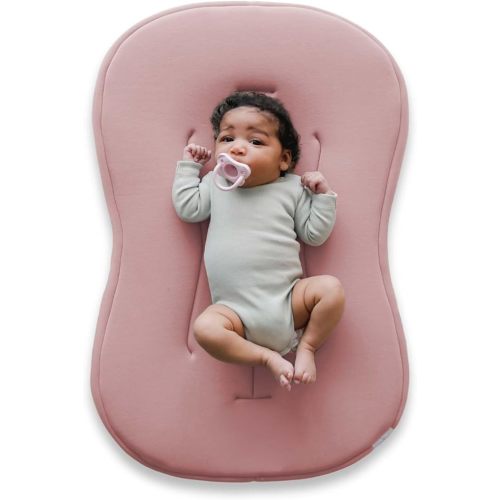 Snuggle Me® Baby Lounger Curve (0-6 Months) - Premium Organic Cotton with Foam Core, Machine-Washable Cover, Buttery-Soft & Breathable Infant Lounger with Travel Bag (30 in x 20 in x 1.9 in) - Gumdrop