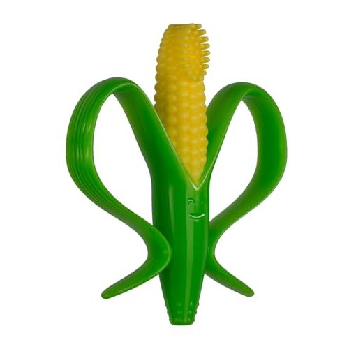 Baby Banana - Corn Cob Toothbrush, Training Teether Tooth Brush for Infant, Baby, and Toddler Green/Yellow Cornelius