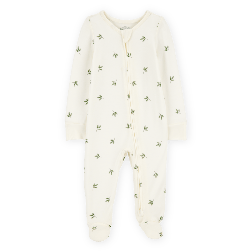 Baby Leaf Print 2-Way Zip PurelySoft Sleep & Play Pajamas - Ivory - Carter's | Carter's