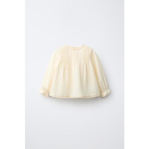PINTUCK AND LACE SHIRT - Ecru | ZARA United States