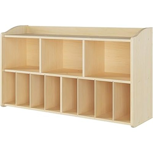 Foundations Wall-Mounted Diaper Organizer for Daycares, 3 Large & 8 Small Storage Compartments, Wood Construction, Maximum Durability