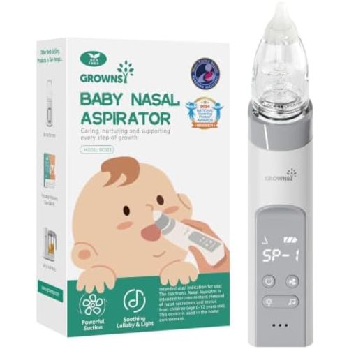 GROWNSY Baby Nasal Aspirator, Electric Nose Sucker, Powerful Suction,Grey