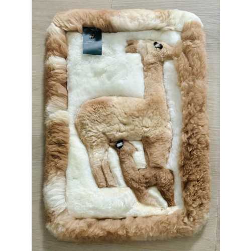 Handcrafted Peruvian Alpaca Fur Rug: Natural Elegance (25 inch x 18 inch)