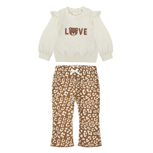 Wonderluxe Baby Girls' Long Sleeve Sweatshirt and Pant, 3-Piece Set, Sizes 0-3M-24M