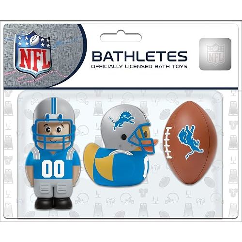 Baby Fanatic Bath Toys 3 Pack - Detroit Lions - Officially Licensed NFL Toy Set for Babies
