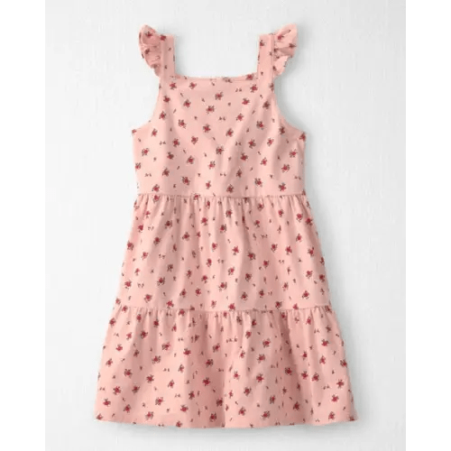 Toddler Girl Organic Cotton Tiered Dress in Blush Floral Print - Little Planet | Carter's