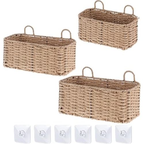 3 Rattan Hanging Baskets
