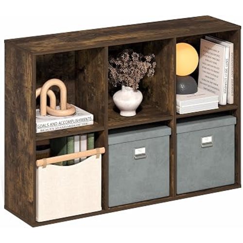 Furinno LUDER 6-Cube Book Shelf, Amber Pine