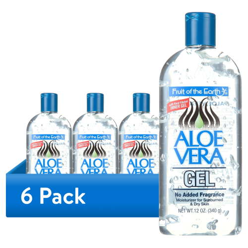 (6 pack) Fruit of the Earth Aloe Vera Moisturizing Gel, Unscented 12 oz.