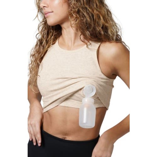 Sublime Hands-Free Pumping Longline Bra Top- Fits Sizes 28B-46D, Medium C/D