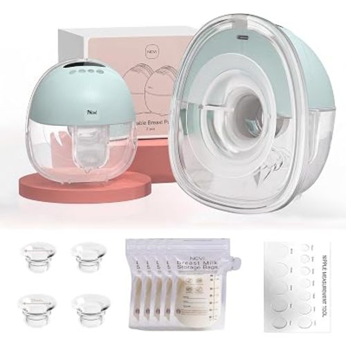 NCVI Wearable Breast Pump for Moms, <42dB for Office HomeTravel (Green)