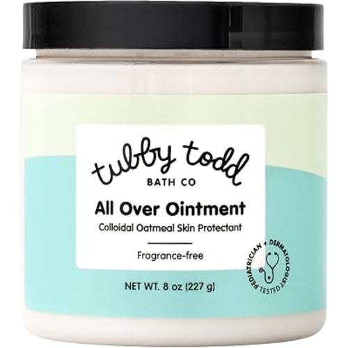 Tubby Todd All Over Ointment, Baby Eczema Cream for Sensitive Skin | Multi-Purpose Baby Skin Relief Cream for Dry Skin, Steroid & Gluten Free, 8 oz,1 Pack, Fragrance Free