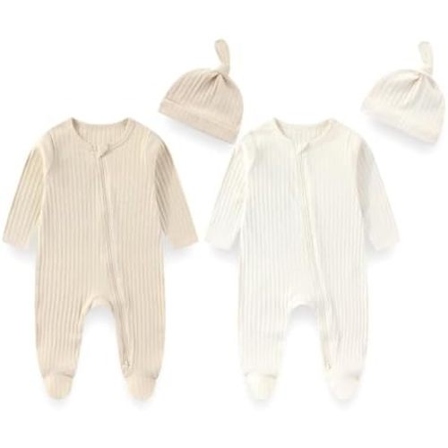 Unisex Baby Boy Girl Footies Sets Cotton Long Sleeve Infant Rompers 0-12Months Babies' Outfits