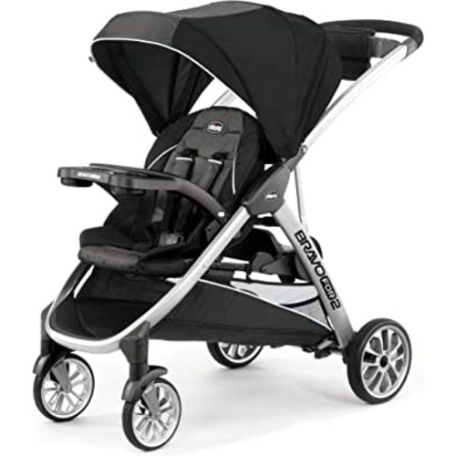 Chicco BravoFor2 Standing/Sitting Double Stroller - Iron | Black/Grey