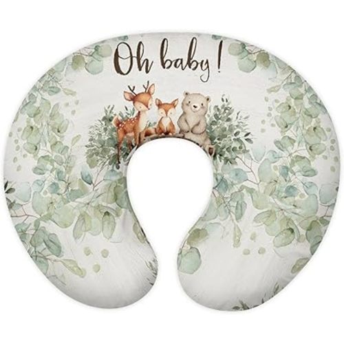 Nursing Pillow Cover for Breastfeeding – Soft, Comfortable & Washable, Oh Baby Animal Design Deer Breastfeeding Pillow, Ideal for New Moms