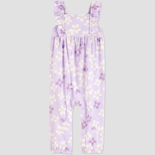 Carter's Just One You®️ Baby Girls' Floral Ruffle Romper- Purple 3M