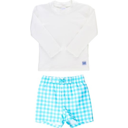 Long Sleeve Two-Piece Rashguard Swimsuit, 6-12M