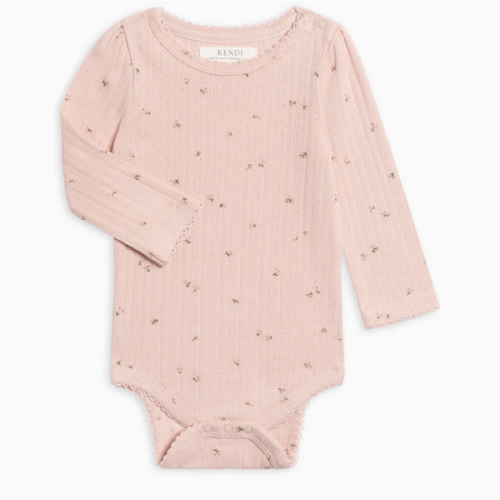 Thea Brushed Back Pointelle Long Sleeve Bodysuit