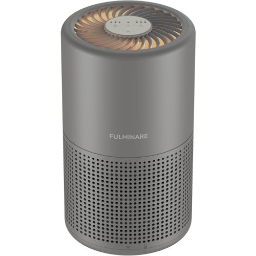 FULMINARE Air Purifiers for Bedroom H13 True HEPA Air Filter, Quiet Air Cleaner With Night Light, Portable Small Air Purifier for Home, Office, Living Room (Gray)