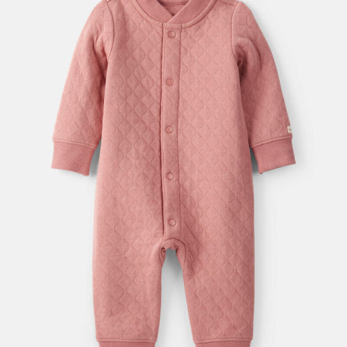 Pink Baby Girl Quilted Long-Sleeve Jumpsuit - Pink | Carter’s Oshkosh Canada