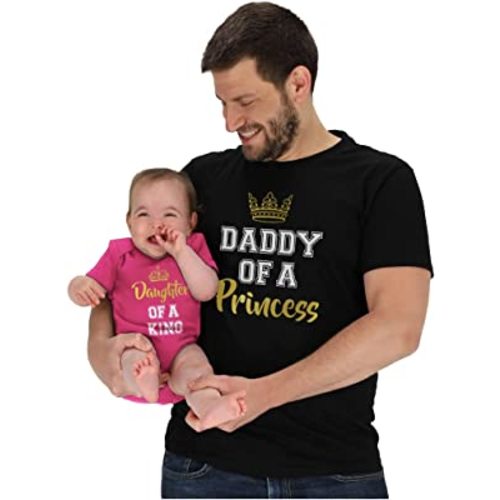 Tstars Daddy and Baby Girl Matching Outfits - Royal Father & Daughter Gift - Fathers Day Shirt Infant Bodysuit Set