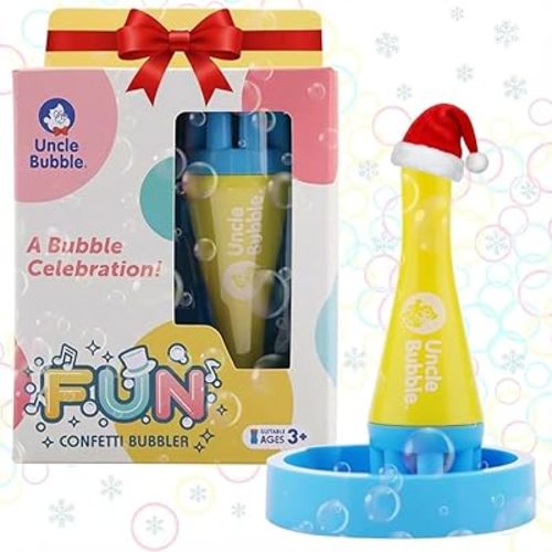 Uncle Bubble Confetti Bubbler 2 Sets - Kiddo Bubble Blower | Make Thousands of Tiny Bubble in One Breath with World Record Best Bubble Solution