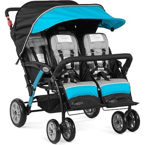 Gaggle Compass Quad 4 Seat Foldable Stroller, Teal