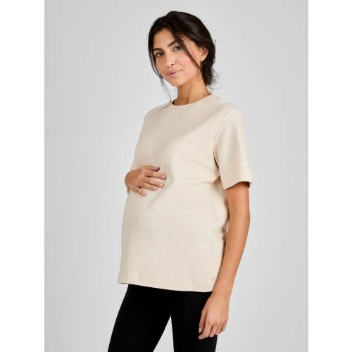 JoJo Maman Bébé Oatmeal Oversized Boyfriend Maternity T-Shirt