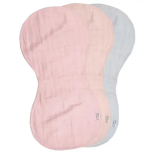 Organic Cotton Muslin Burp Cloths (3 pack) | Rose Set