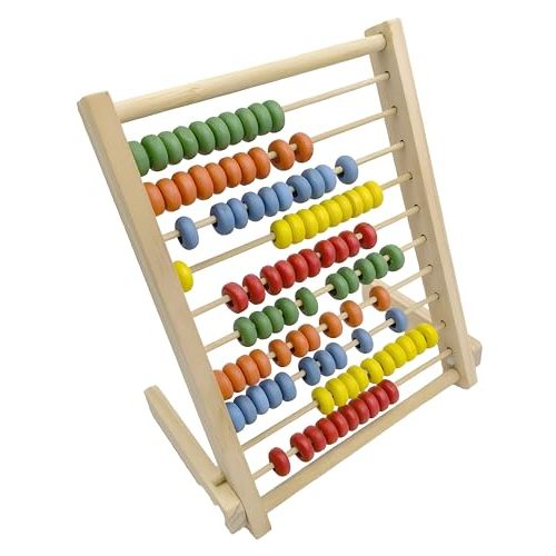 MAGIKON Wooden Counting Number Frame, 10 Rows Abacus for Learning Math (8-Inch)