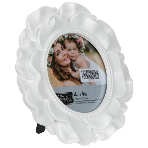 White Flower Picture Frame - 4" x 4"
