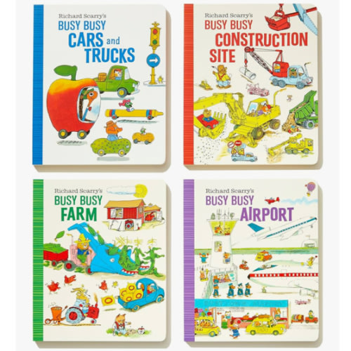 Richard Scarry's Busy Busy Boxed Set: Busy Busy Airport; Busy Busy Cars and Trucks; Busy Busy Construction Site; Busy Busy Farm (Richard Scarry's BUSY BUSY Board Books)
