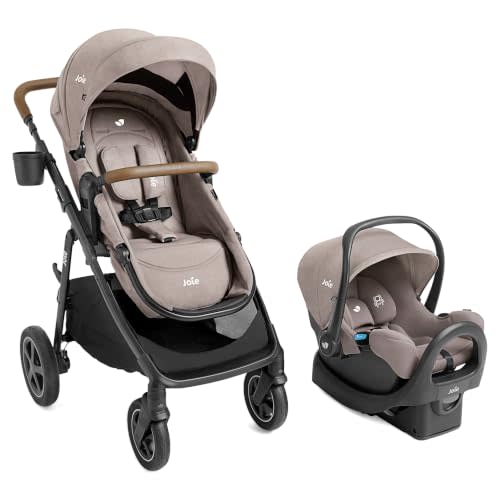 Joie Ginger DLX Pramette Stroller & Rue Infant Car Seat Travel System | Lightweight infant car seat with anti-rebound base, one-hand lie-flat pramette conversion stroller, all-terrain tires