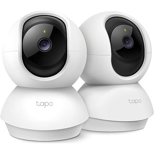 TP-Link Tapo 2K Pan/Tilt Security Camera for Baby Monitor, Dog Camera w/Motion Detection, 2-Way Audio, Siren, Night Vision, Cloud & SD Card Storage, Works with Alexa & Google Home, 2-Pack (C210P2)