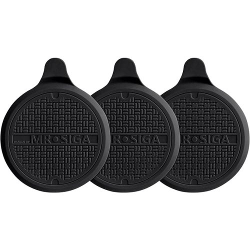 MR.SIGA Silicone Bathtub Stopper, Drain Stopper for Shower, Sink, 5.1" Diameter, Black, 3 Pack