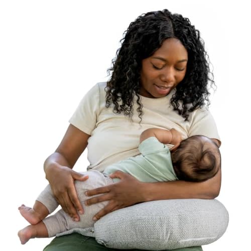 Boppy Anywhere Travel Nursing Pillow, Compact Breastfeeding Support Pillow | Travel-Ready, Compact Ergonomic Bottle & Breastfeeding Pillow, Snap & Loop Hanging Closure and Firm Hypoallergenic Fill
