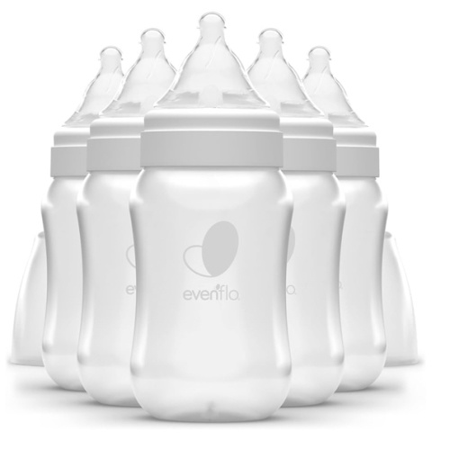 Evenflo Feeding Premium Proflo Venting Balance Plus Wide Neck Baby, Newborn and Infant Bottles - Helps Reduce Colic - 9 Ounce (Pack of 6)