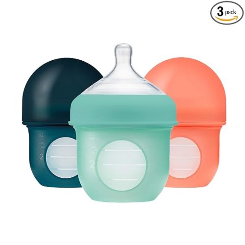 Boon Nursh Silicone Baby Bottle - Mint - 4 Oz - 3 Count