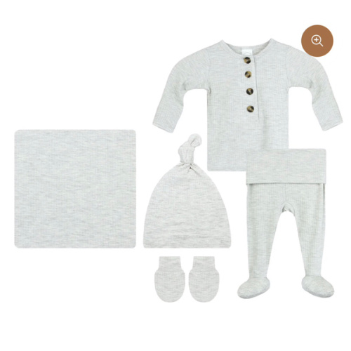 Stevie Ribbed Newborn Hat Bundle (Top + Bottom)