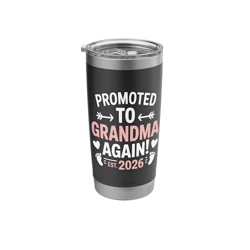 Promoted to Grandma Again 2026 New Grandbaby Stainless Steel Insulated Tumbler